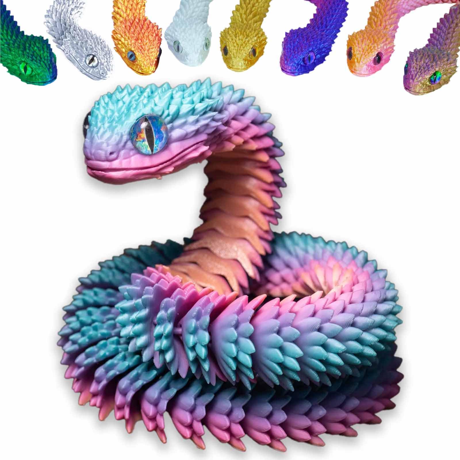 Foto 2 pulgar | Juguete Impreso En 3d Con Forma De Serpiente Articulada Y Flexible, 60 Cm, Resina - Venta Internacional.