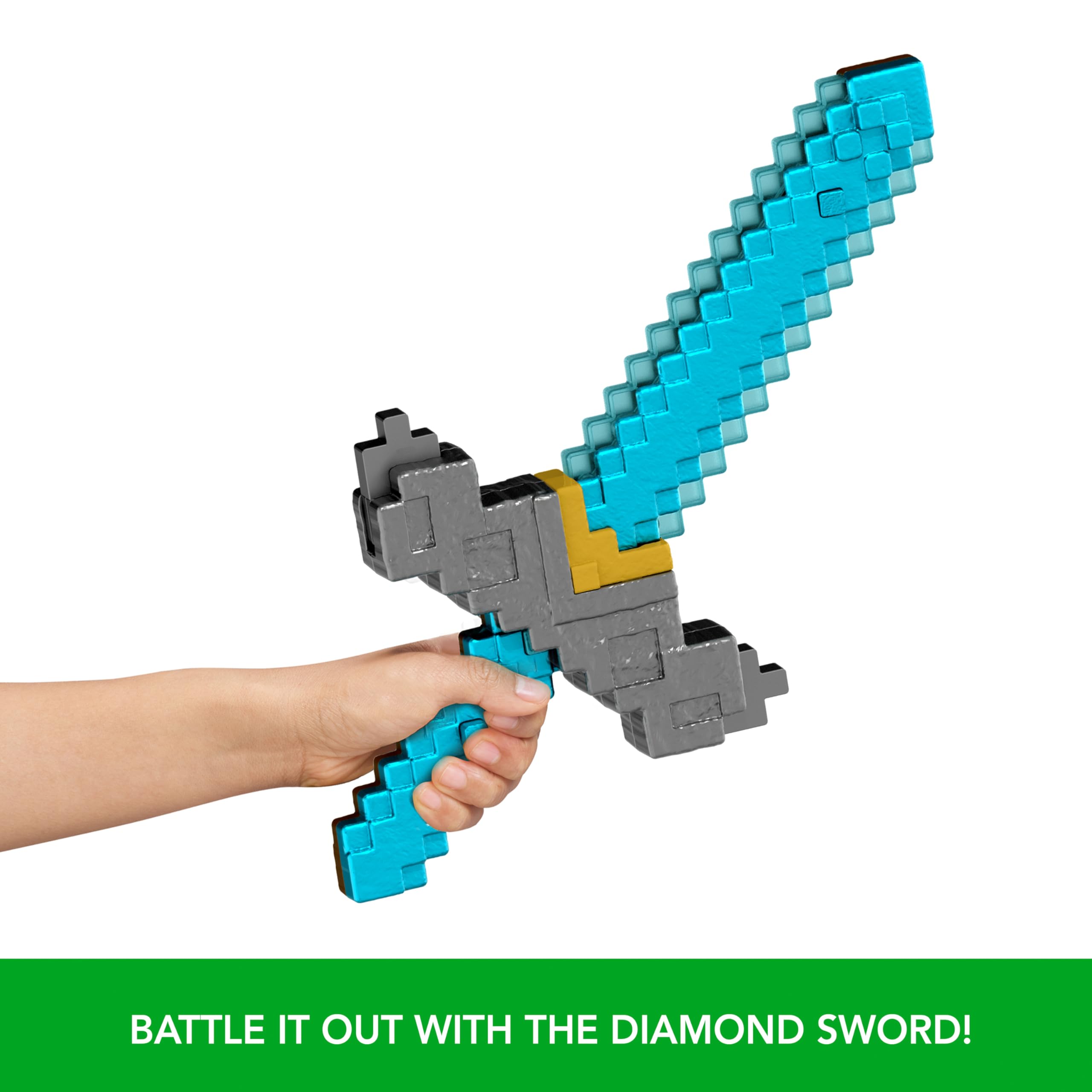 Foto 5 pulgar | Espada Y Pico Toy Mattel Minecraft 2 En 1 Con Botón - Venta Internacional.