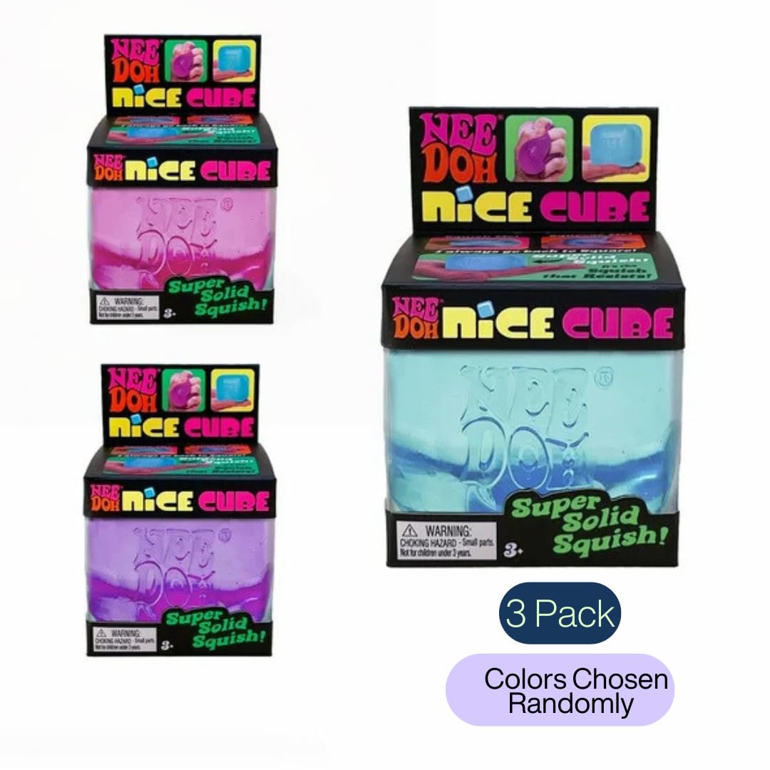 Foto 3 pulgar | Juguete Sensorial Schylling Needo Nice Cube Super Solid Squish, Paquete De 3 - Venta Internacional.