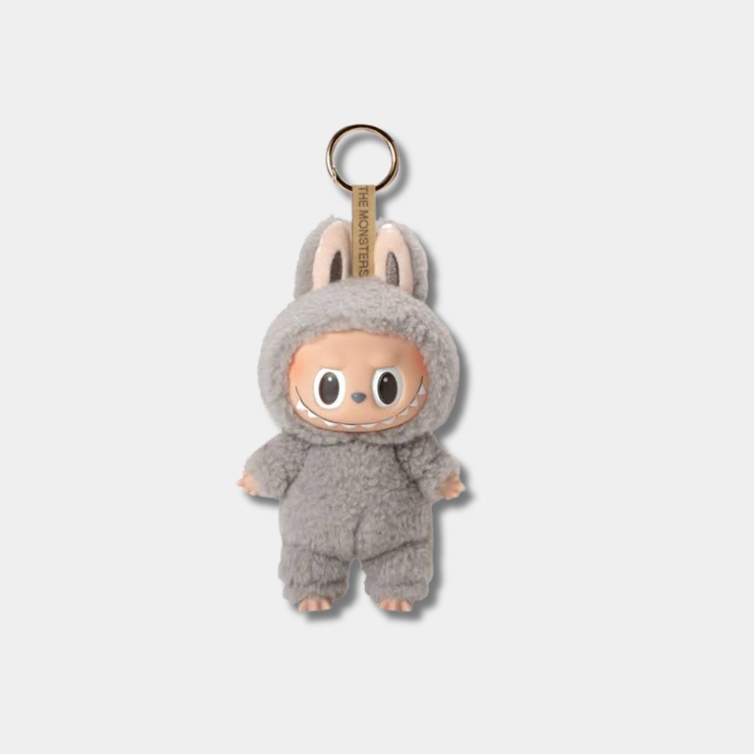 Labubu Pop Mart Macaron Parado Sesame Bean Gris