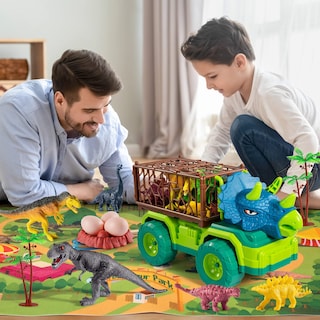 Foto 5 | Camión De Juguete Temi Dinosaur Triceratops Con 8 Figuras De Dinosaurios De 3 A 5 Años - Venta Internacional.