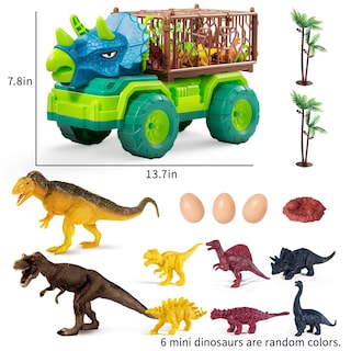Foto 6 | Camión De Juguete Temi Dinosaur Triceratops Con 8 Figuras De Dinosaurios De 3 A 5 Años - Venta Internacional.