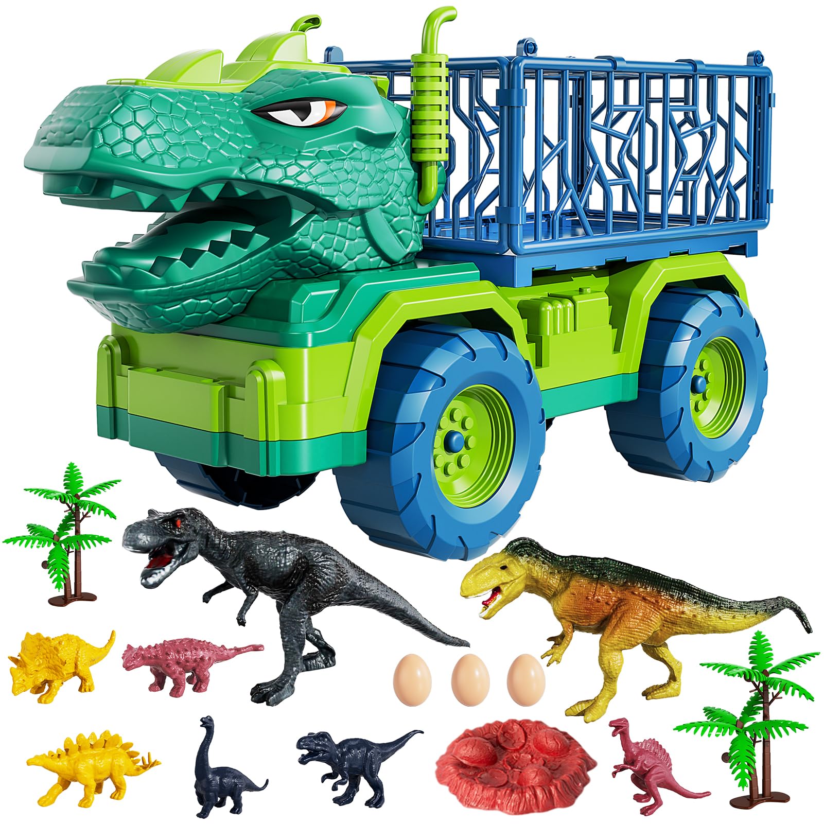Foto 2 pulgar | Camión De Juguete Con Forma De Dinosaurio Temi Tyrannosaurus Con 8 Figuras De Dinosaurios De 3 A 5 Años - Venta