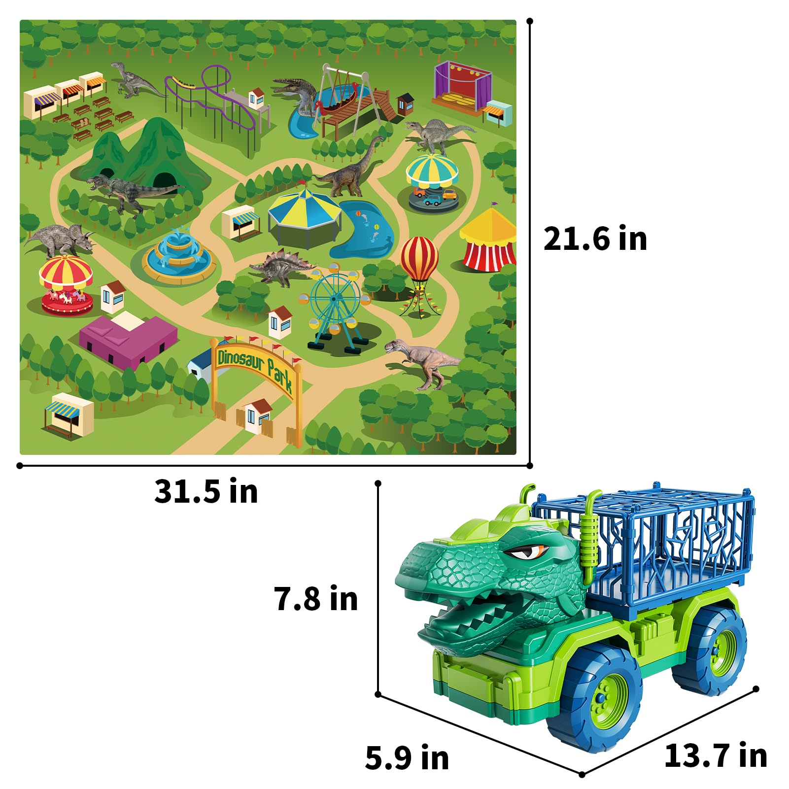 Foto 3 pulgar | Camión De Juguete Con Forma De Dinosaurio Temi Tyrannosaurus Con 8 Figuras De Dinosaurios De 3 A 5 Años - Venta