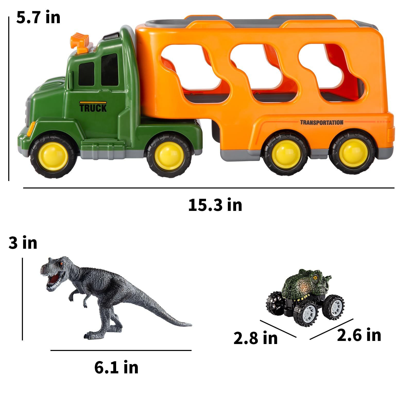 Foto 3 pulgar | Camión De Juguete Temi Con 3 Figuras De Dinosaurios Y 3 Coches Monstruosos - Venta Internacional.