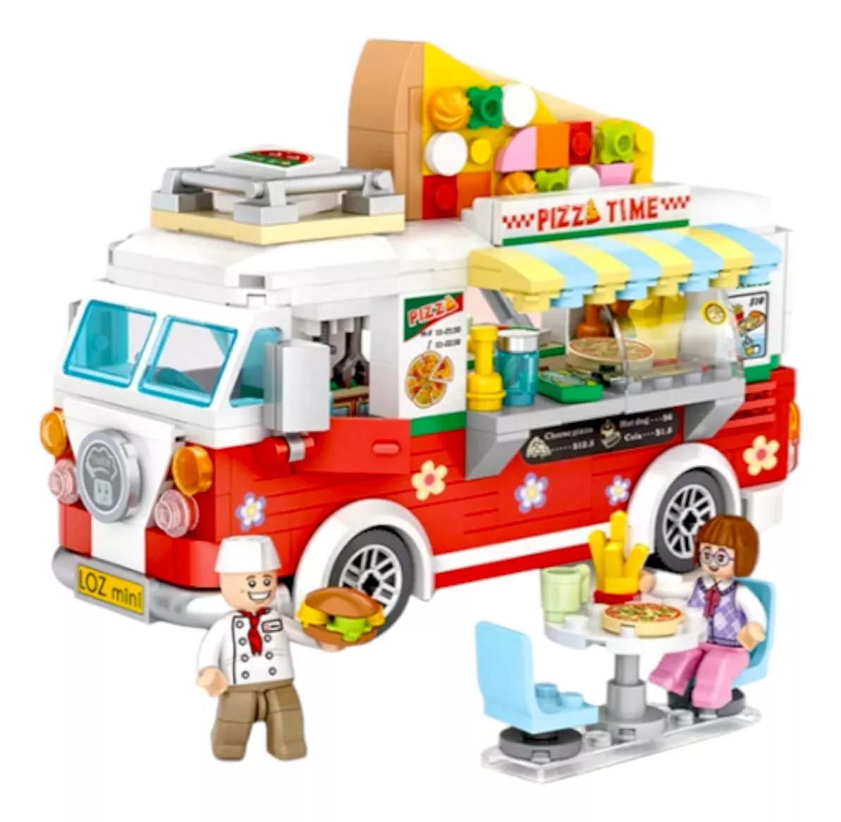 Camioneta Combi Pizza Bloques Loz Construcción Food Truck