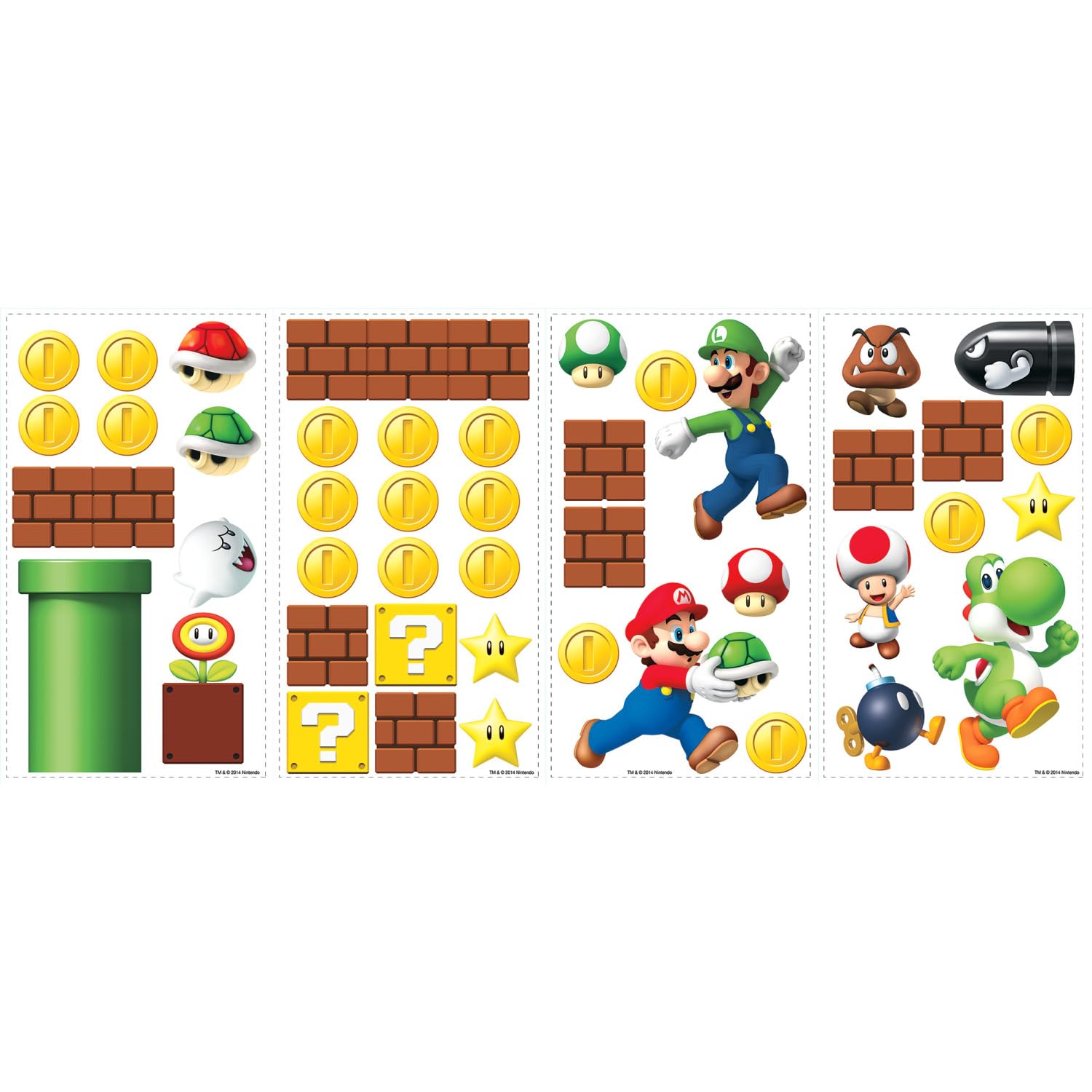 Foto 6 pulgar | Adhesivos De Pared Roommates Nintendo New Super Mario Bros Scene - Venta Internacional.
