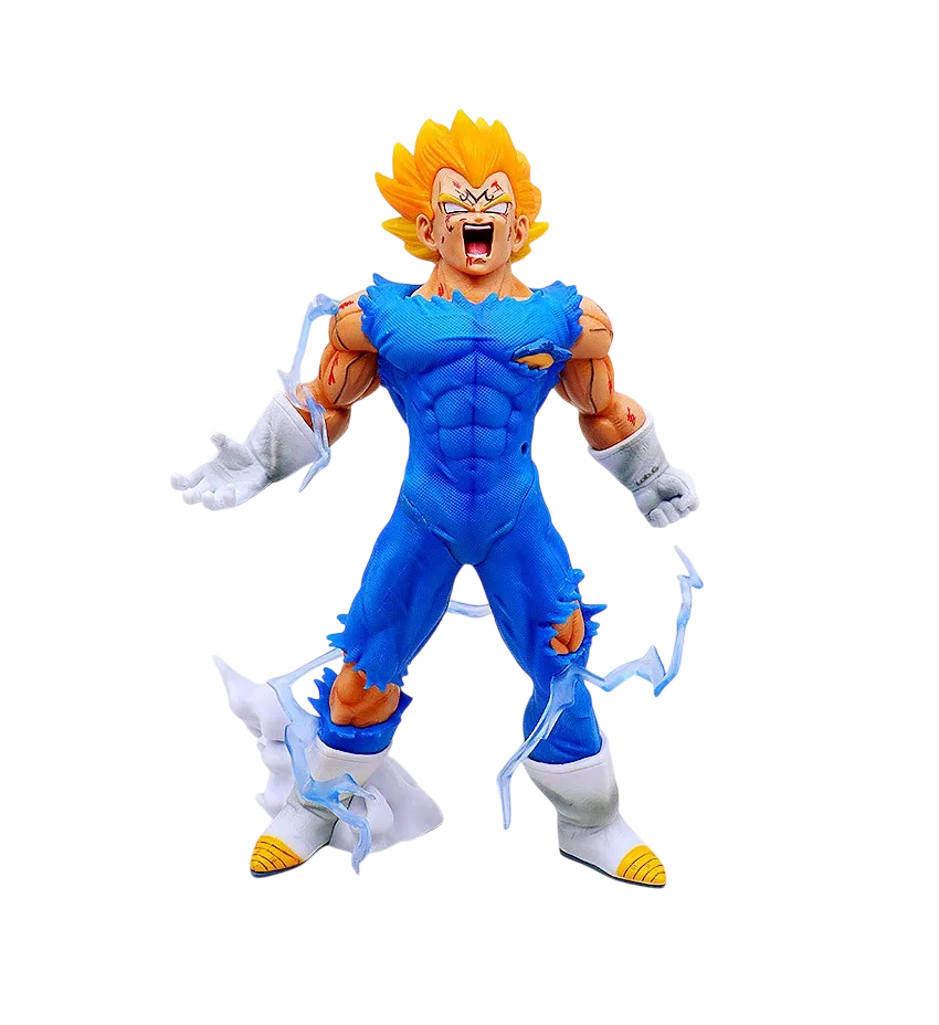 Foto 2 pulgar | Figura Majin Vegeta Dragon Ball Z 27cm+ 2 Cabeza Y Brazalete Lab.g Azul