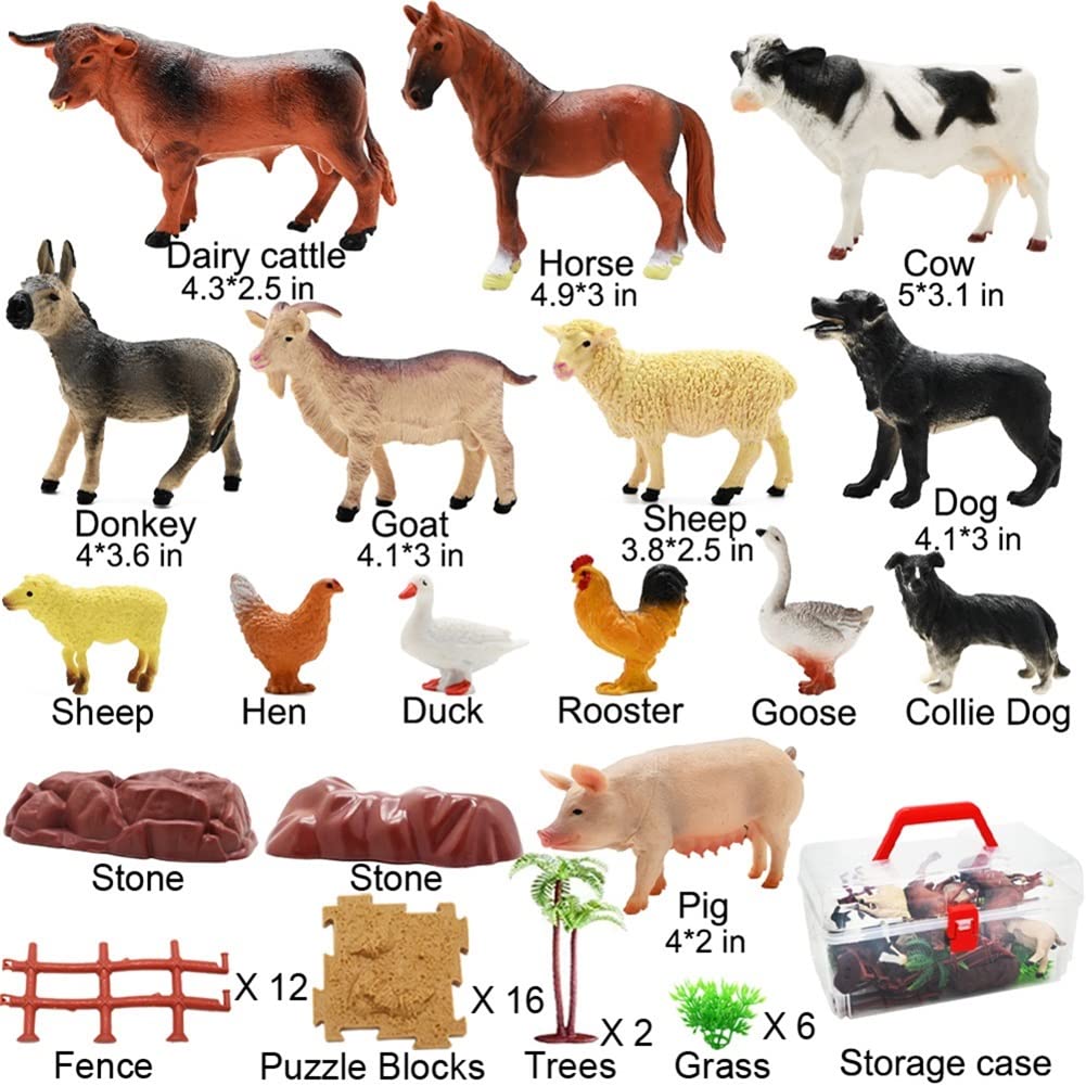 Foto 3 pulgar | Figuras De Animales De Granja Bolzra, 53 Unidades, Con Vallas Y Bloques - Venta Internacional.