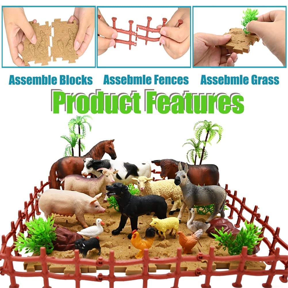Foto 5 pulgar | Figuras De Animales De Granja Bolzra, 53 Unidades, Con Vallas Y Bloques - Venta Internacional.