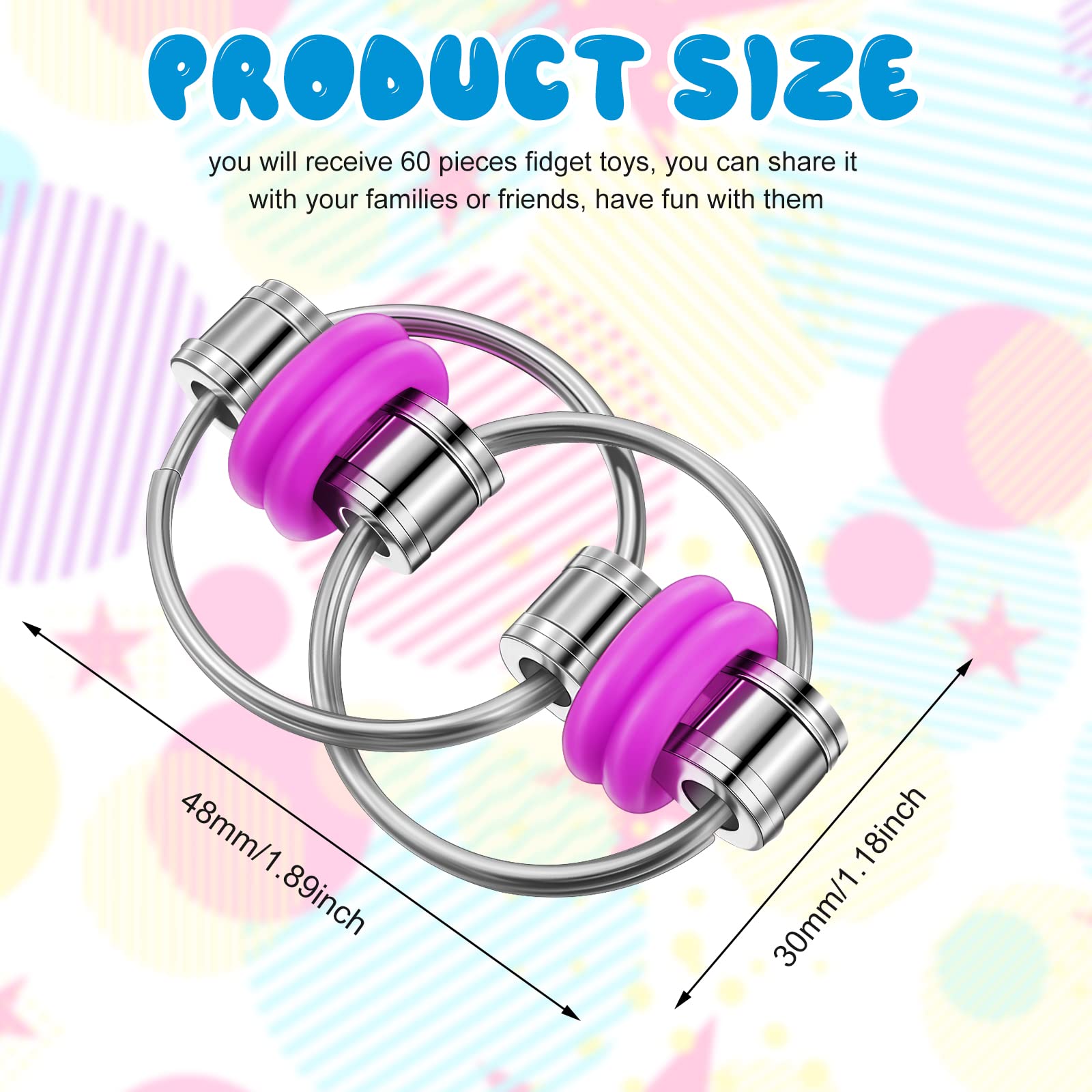 Foto 3 pulgar | Fidget Chain Toy Skylety Bike, 60 Unidades, Para Aliviar El Estrés - Venta Internacional.