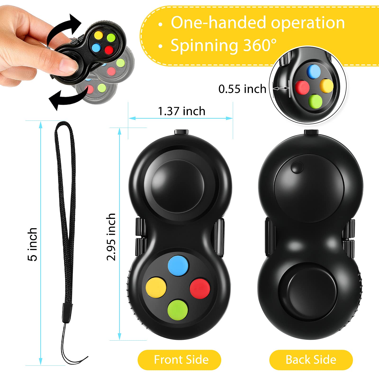 Foto 3 pulgar | Almohadilla de Control Antiestrés Fidget Pad Fidget Toy 2 Unidades - Venta Internacional