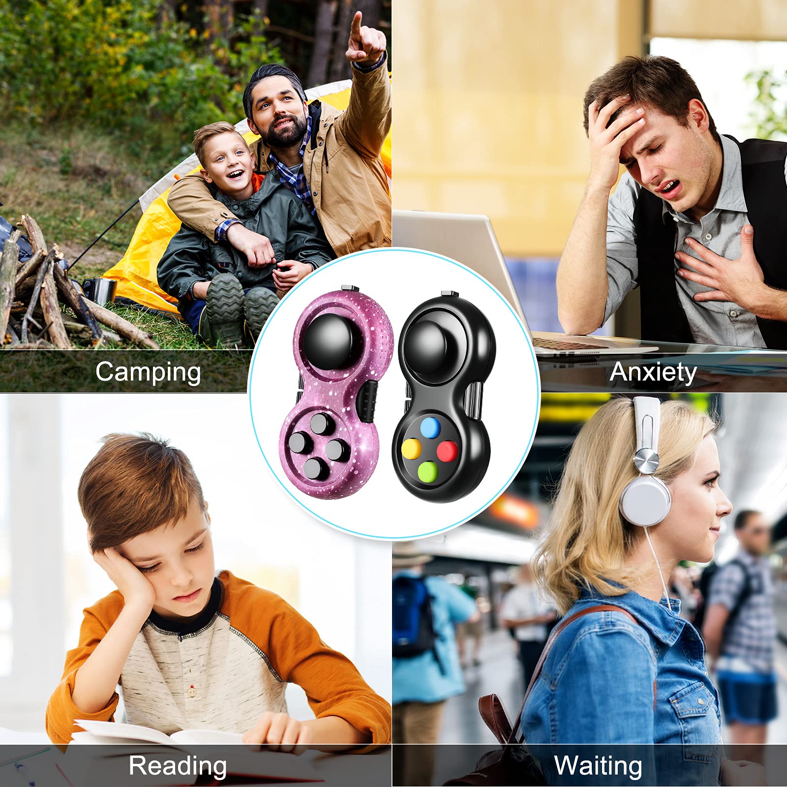 Foto 6 pulgar | Almohadilla de Control Antiestrés Fidget Pad Fidget Toy 2 Unidades - Venta Internacional