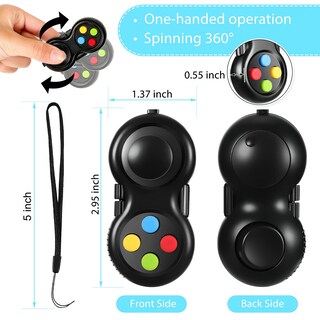 Foto 2 | Almohadilla de Control Antiestrés Fidget Pad Skylety 2 Unidades Negro - Venta Internacional