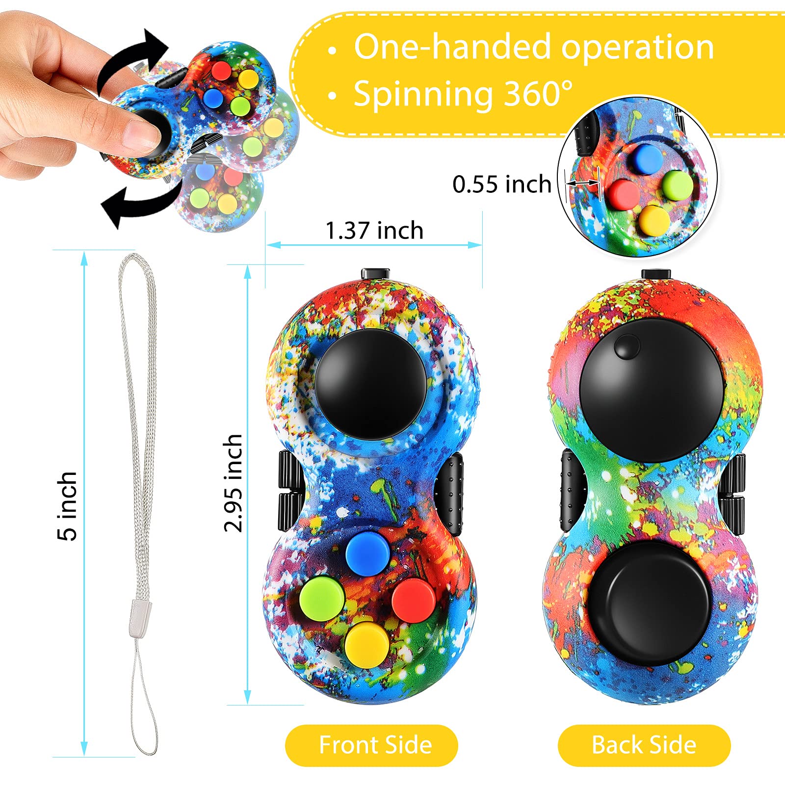 Foto 3 pulgar | Controlador de Juegos Fidget Pad Fidget Toy 2 Unidades Skylety Graffiti - Venta Internacional