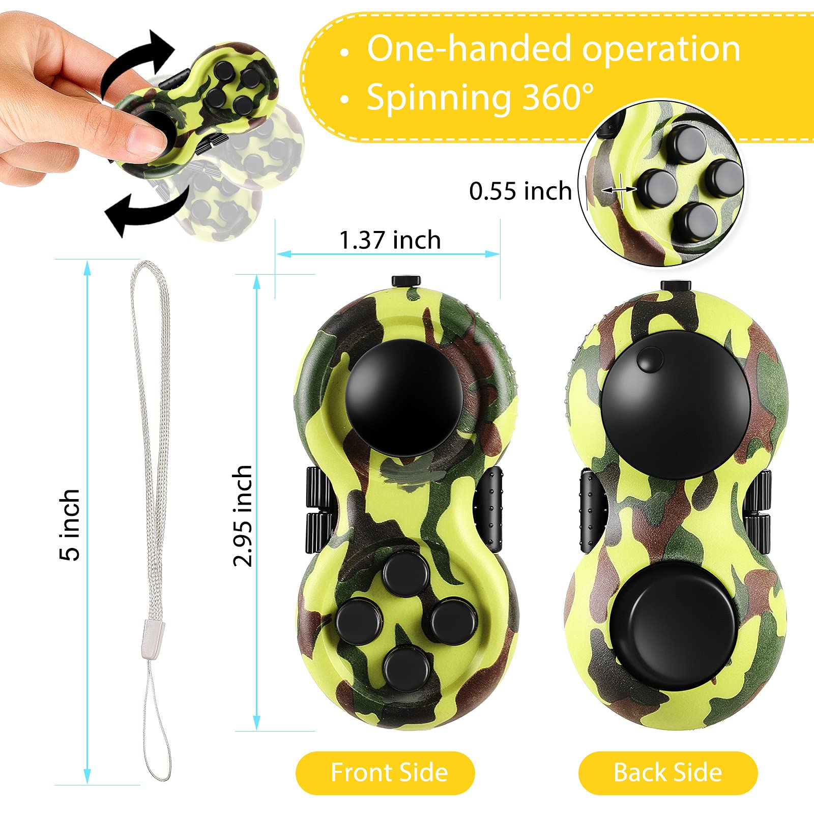 Foto 3 pulgar | Almohadilla de Control Antiestrés Fidget Pad Skylety 2 Unidades - Venta Internacional