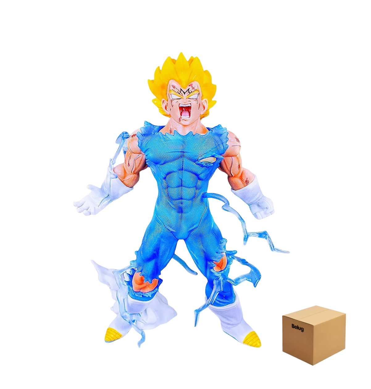 Foto 2 pulgar | Figura Majin Vegeta Dragon Ball Z 27cm+ 2 Cabeza Y Brazalete, Belug Azul