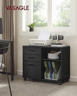 Foto 2 | Archivador Songmics Mofc041w46 Con 3 Cajones, Blanco Con Madera