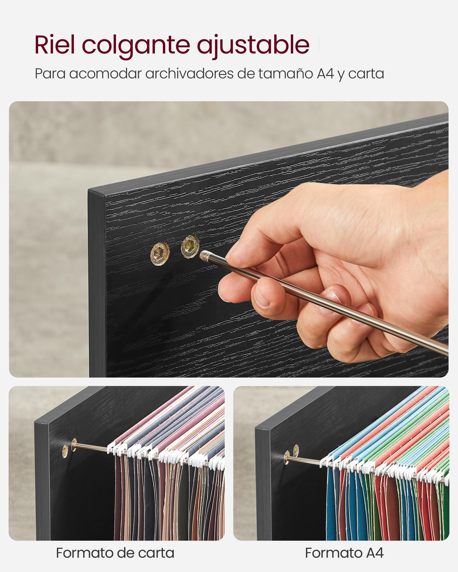Foto 5 pulgar | Archivador Songmics Mofc041w46 Con 3 Cajones, Blanco Con Madera