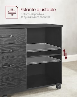 Foto 6 | Archivador Songmics Mofc041w46 Con 3 Cajones, Blanco Con Madera