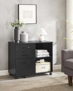 Foto 8 | Archivador Songmics Mofc041w46 Con 3 Cajones, Blanco Con Madera