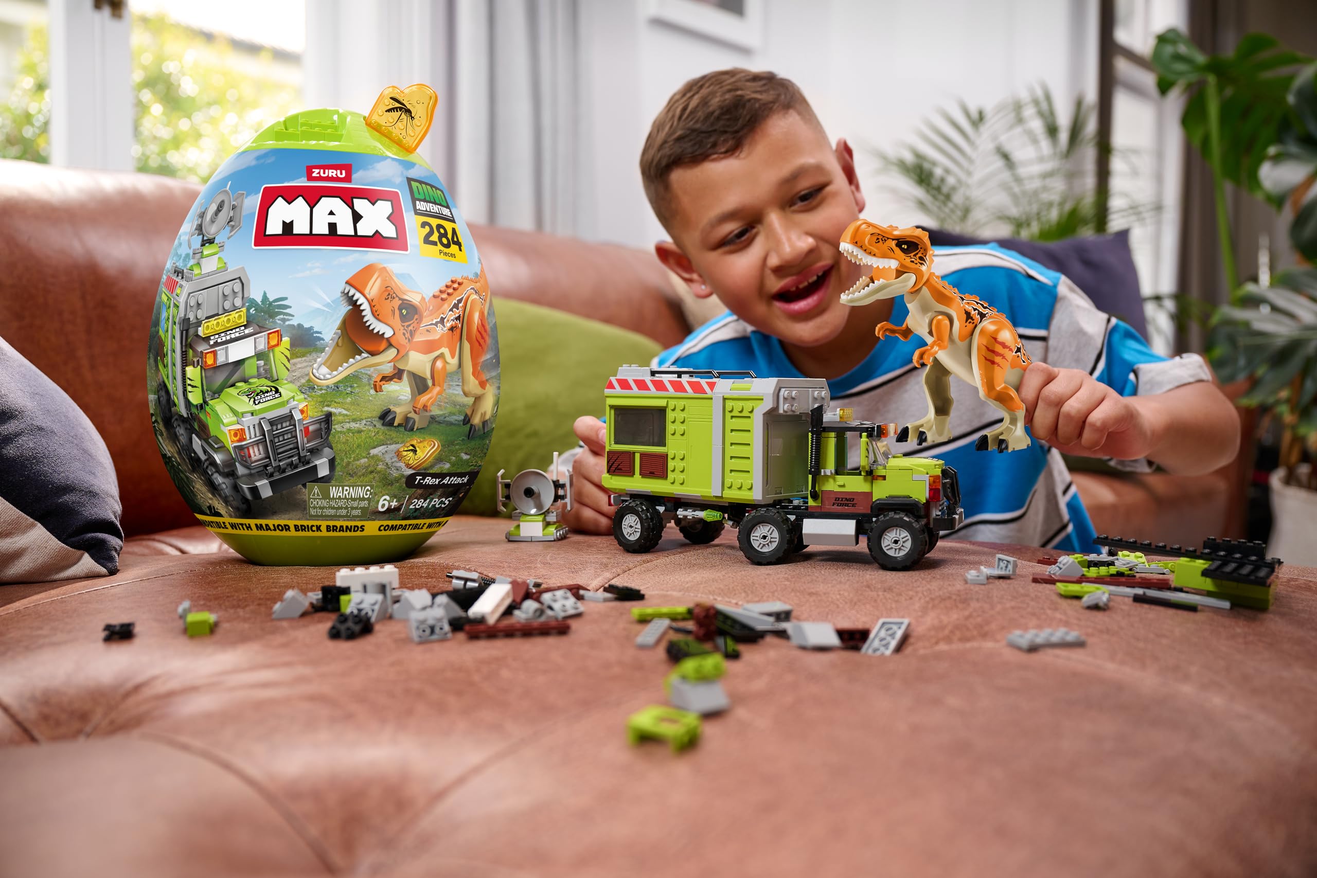 Foto 6 | Bloques Armables Zuru Max-Dino Adventure Us 1 Huevo con 284 Piezas - Venta Internacional