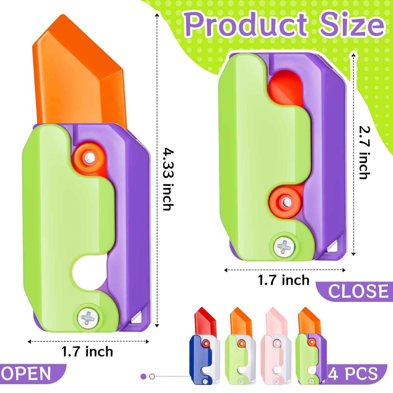 Foto 3 pulgar | Cuchillo Para Nabos Fidget Toy Syhood, Cuchillo Retráctil Por Gravedad - Venta Internacional.