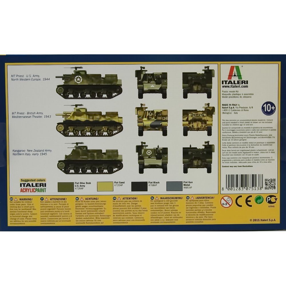 Foto 4 pulgar | Tank Italeri Us M7 Priest 105 Mm Con Kangaroo A Escala 1:72. - Venta Internacional.