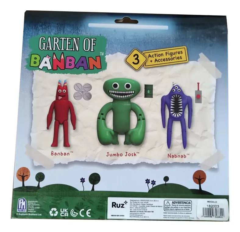 Foto 4 pulgar | Set De Juego Garten Of Banban (banban, Josh Y Nabnab 10 Cm)