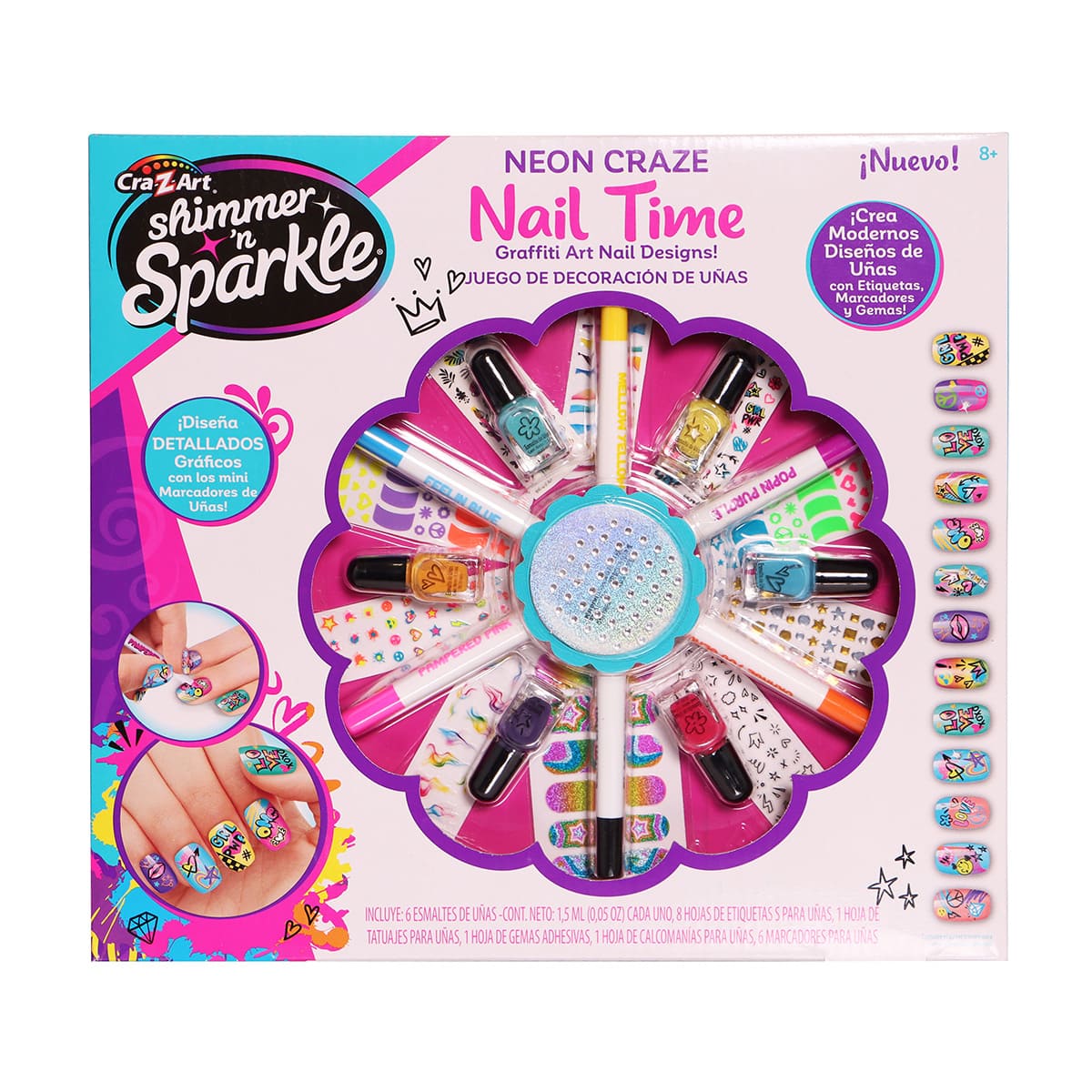 Foto 4 | Juego De Uñas Shimmer And Sparkle Neon Craze Graffiti