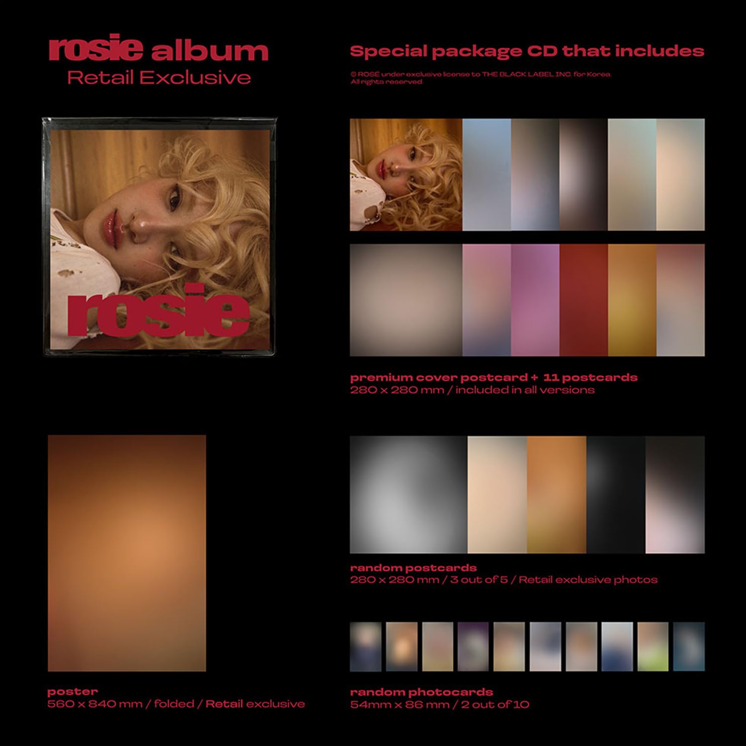 Foto 3 pulgar | Álbum Rose [rosie] Primer Álbum De Estudio En Portada, Cd-r Y Póster - Venta Internacional.