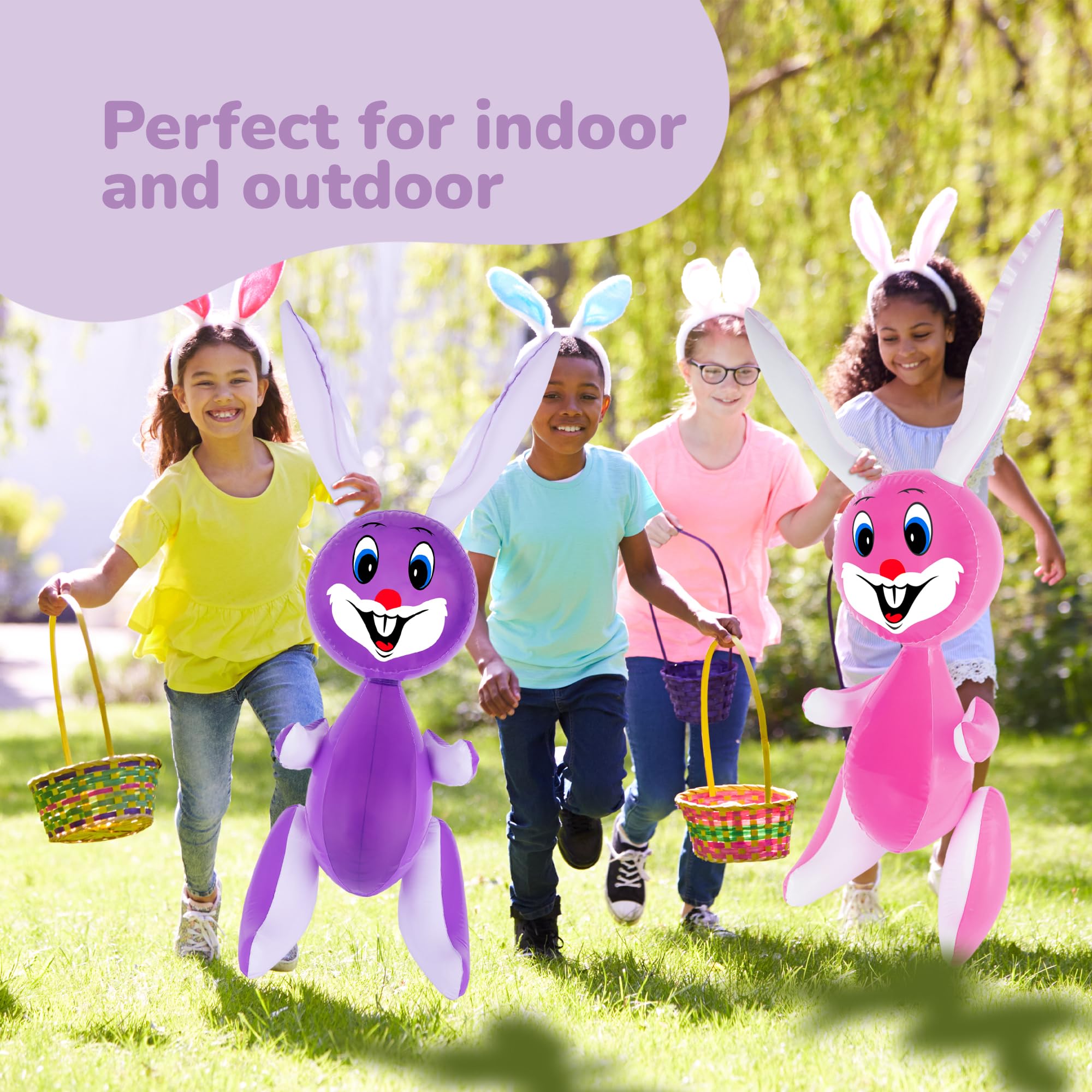 Foto 5 | Set de Conejitos de Pascua Inflables Artcreativity Rabbit de 90 cm 4 Piezas- Venta Internacional