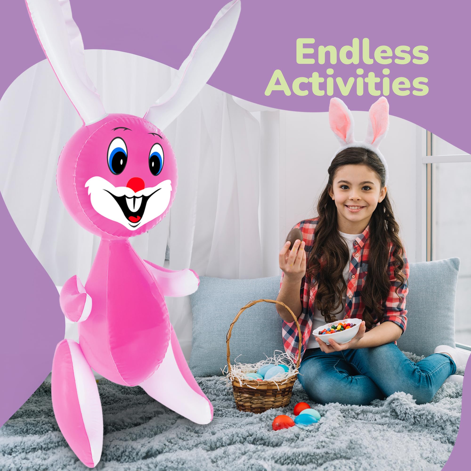 Foto 6 | Set de Conejitos de Pascua Inflables Artcreativity Rabbit de 90 cm 4 Piezas- Venta Internacional