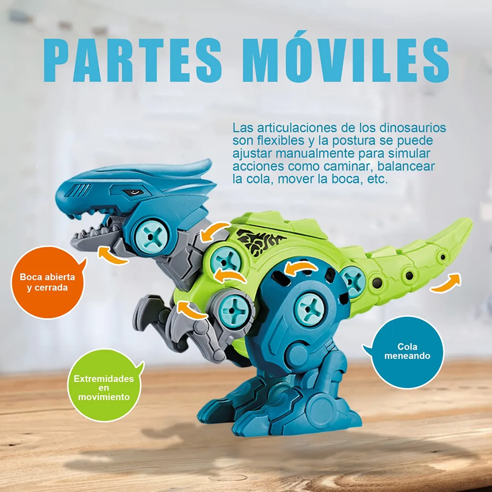 Foto 5 pulgar | 4 Modelos Juguete De Dinosaurio Niño Montaje