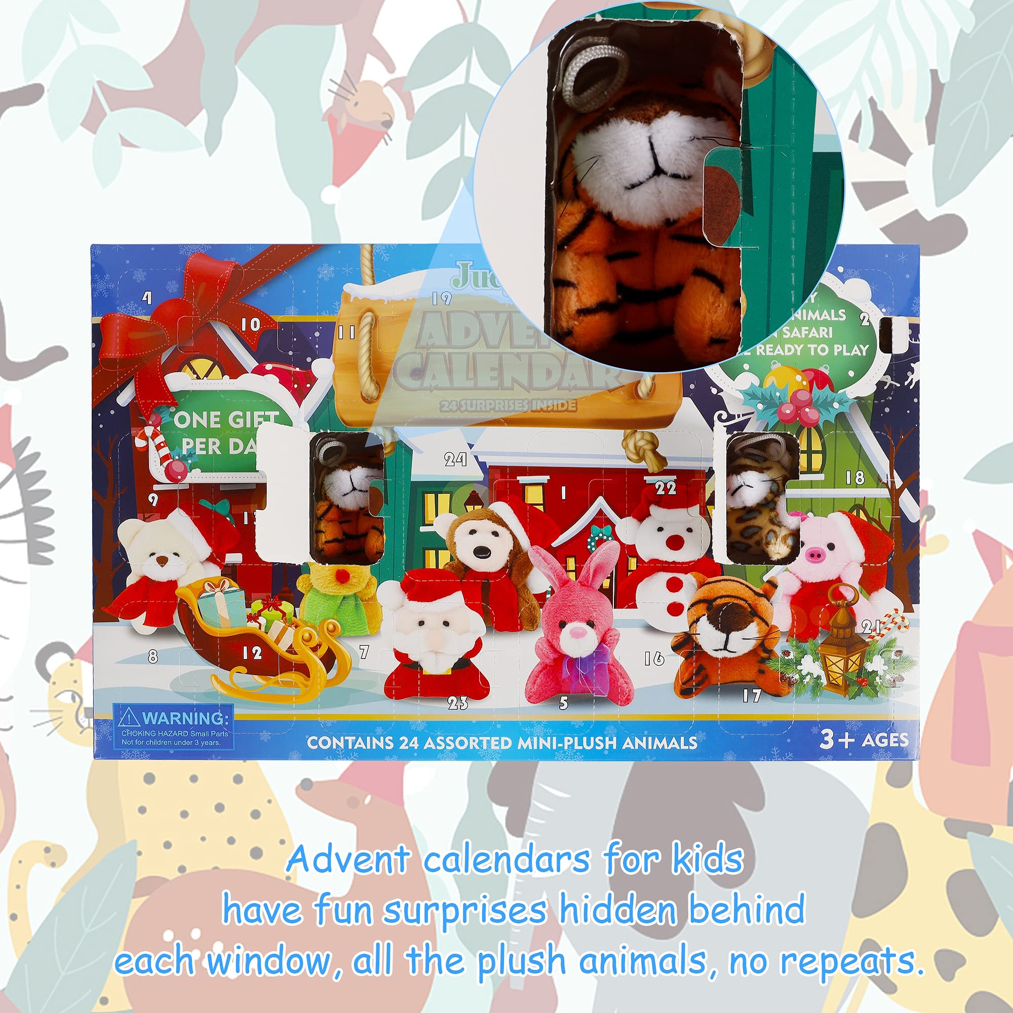 Foto 3 | Calendario De Adviento Juegoal 2024 Para Niños Con 24 Minijuguetes De Peluche - Venta Internacional.
