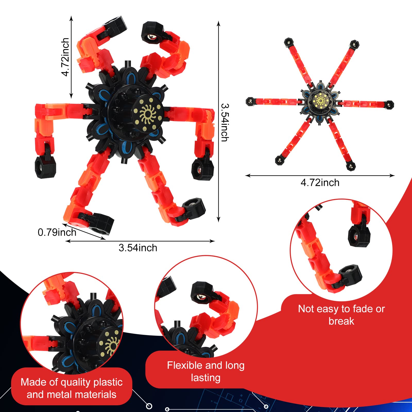 Foto 3 pulgar | Robot De Cadena Transformable Jerify Sensory Fidget Toy X40 - Venta Internacional.