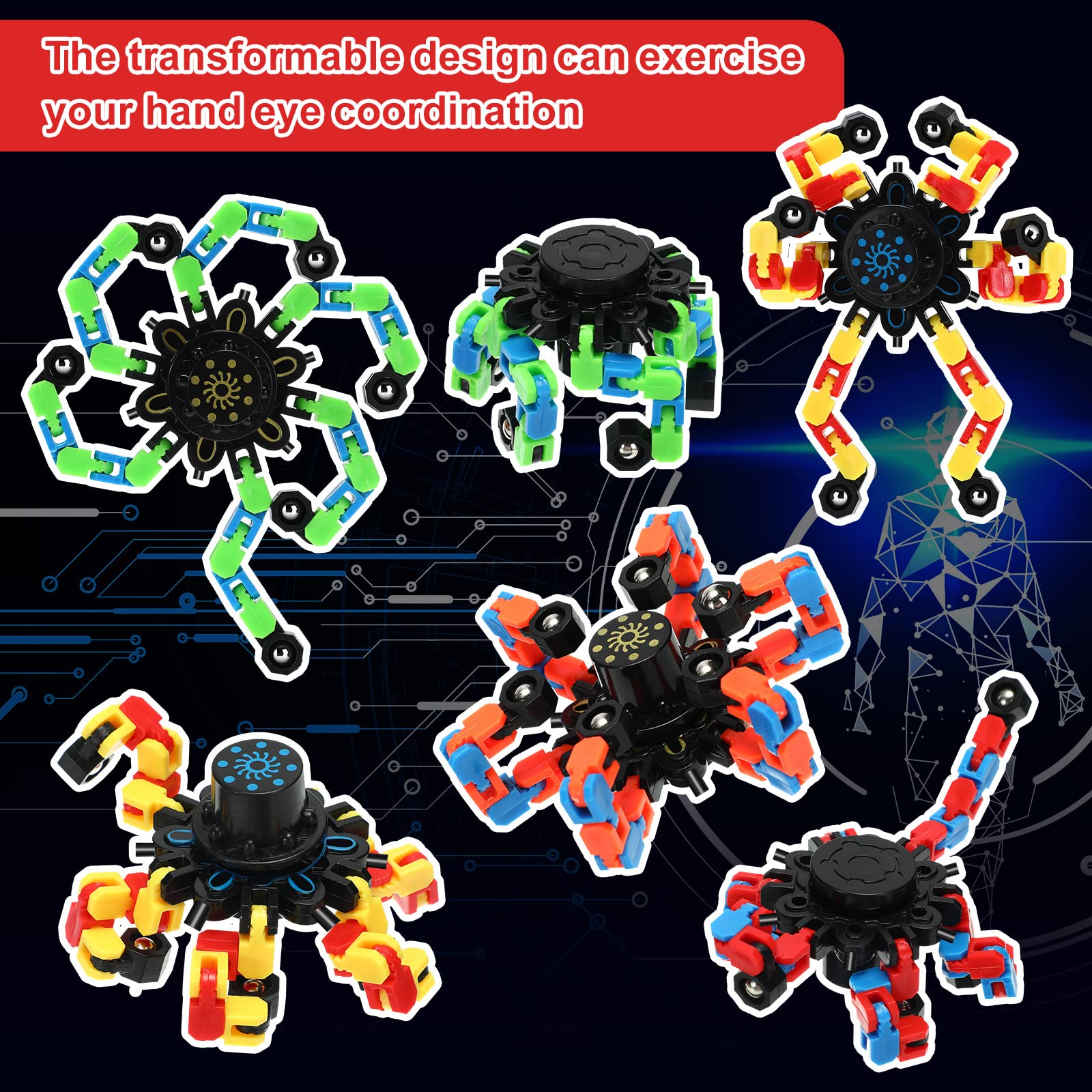 Foto 4 pulgar | Robot De Cadena Transformable Jerify Sensory Fidget Toy X40 - Venta Internacional.