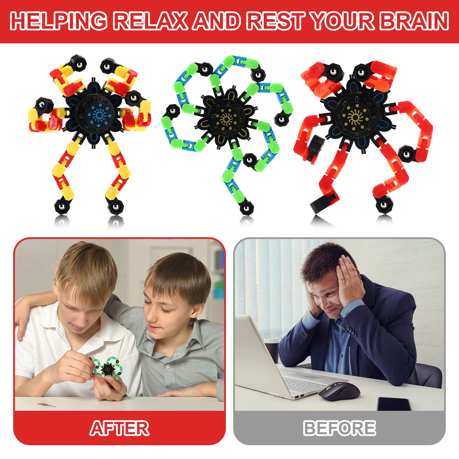 Foto 4 | Robot De Cadena Transformable Jerify Sensory Fidget Toy X40 - Venta Internacional.