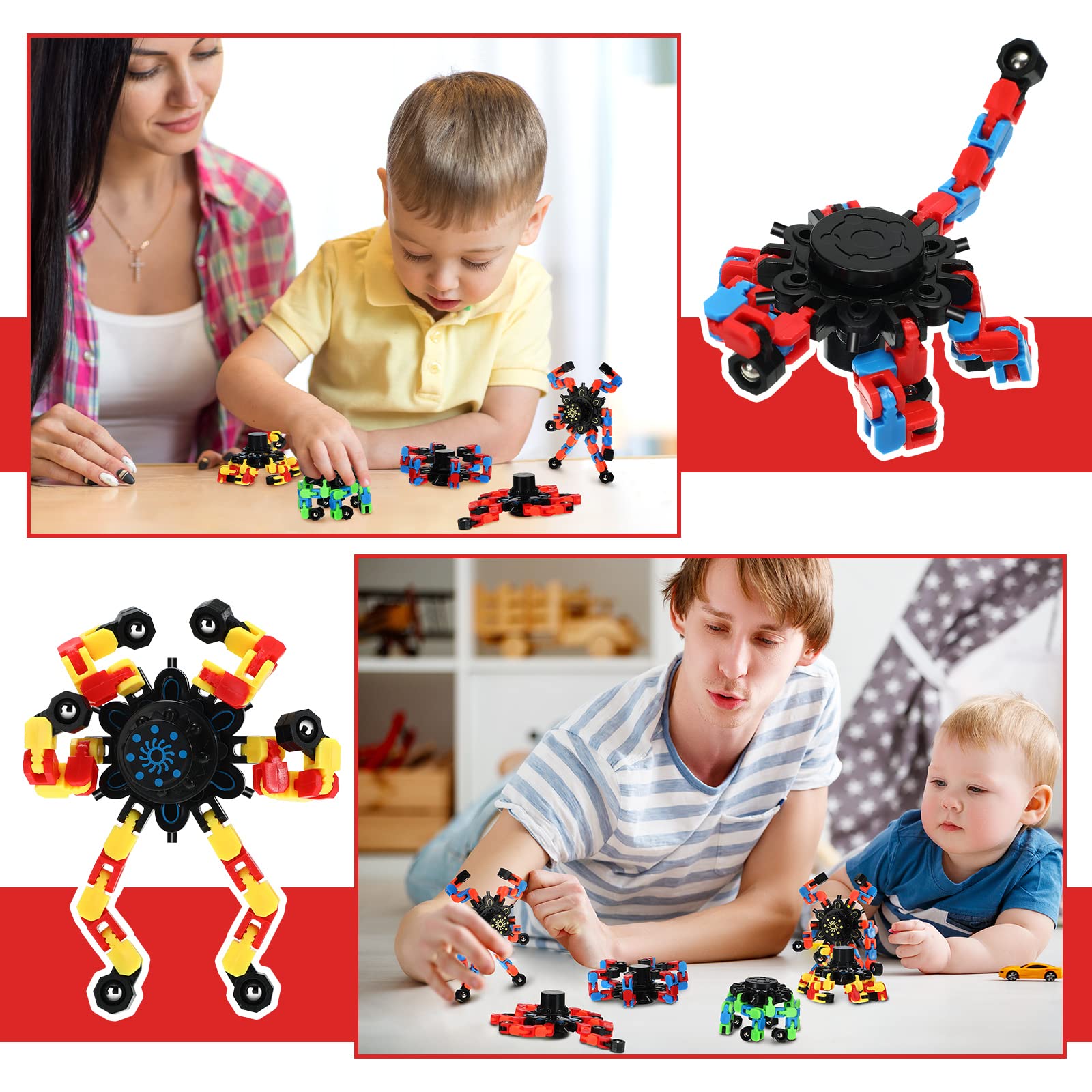 Foto 7 pulgar | Robot De Cadena Transformable Jerify Sensory Fidget Toy X40 - Venta Internacional.