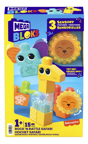 Foto 2 pulgar | Mega Blocks Safari Rock N Ritmo 15pz Fisher Price