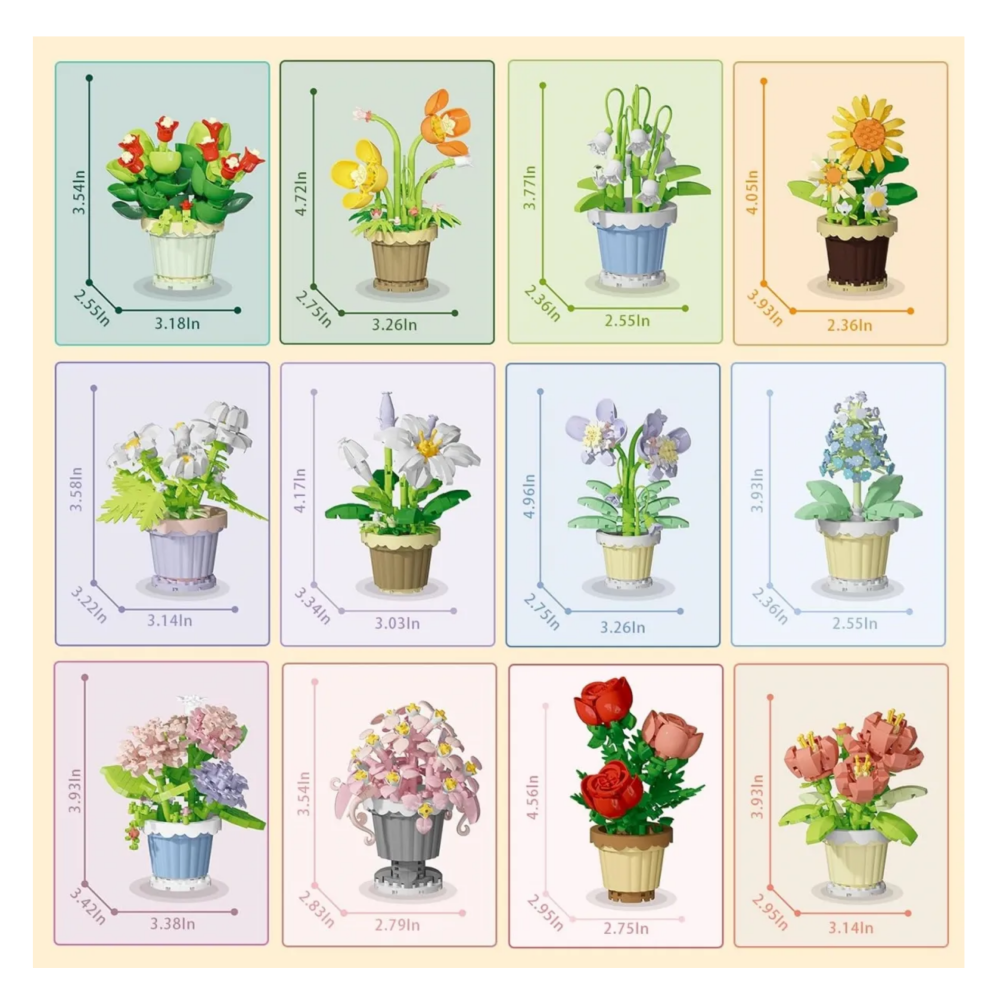 Foto 5 pulgar | Juguetes Bloques Flores 12pz  Belug, Multicolor