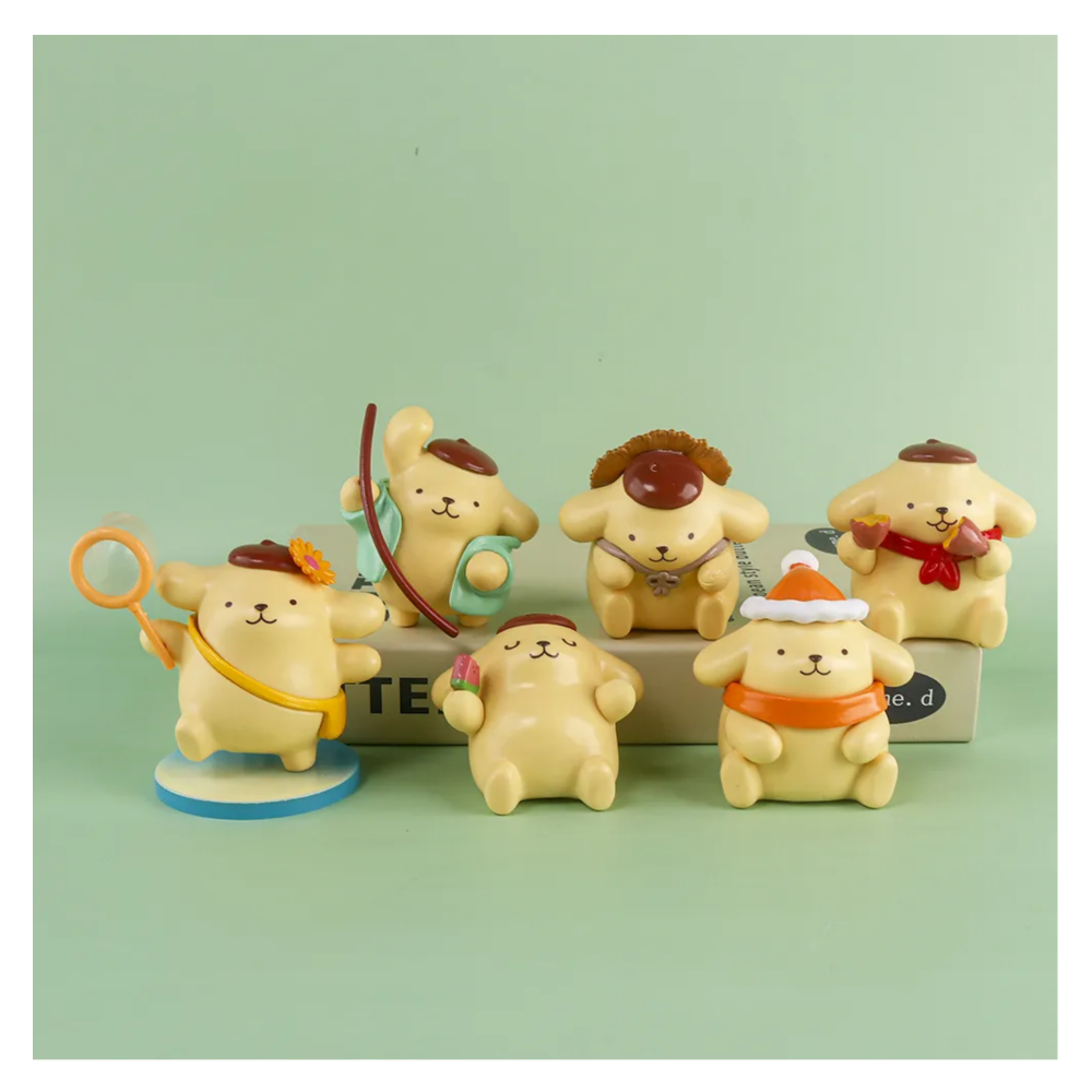 Foto 4 pulgar | Figuras 6ps Pompompurin Juguetes Lab.g   Café