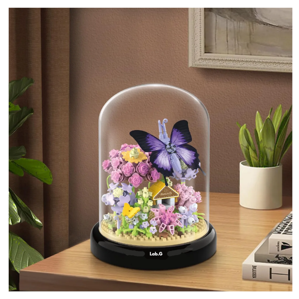 Foto 4 pulgar | Bloques De Flores Artificiales Lab.g Mariposa Morada 582pcs
