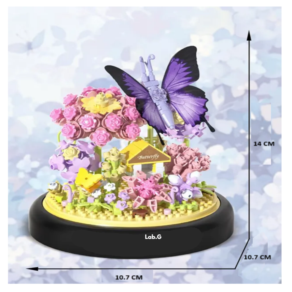 Foto 5 pulgar | Bloques De Flores Artificiales Lab.g Mariposa Morada 582pcs
