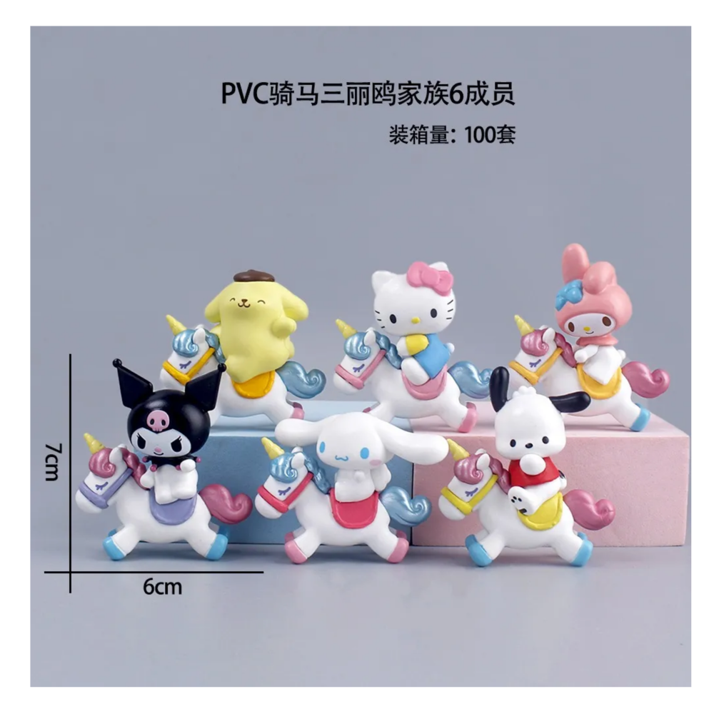 Foto 3 pulgar | Set 6 Figuras Hello Kitty Kuromi Colección Belug  Colores