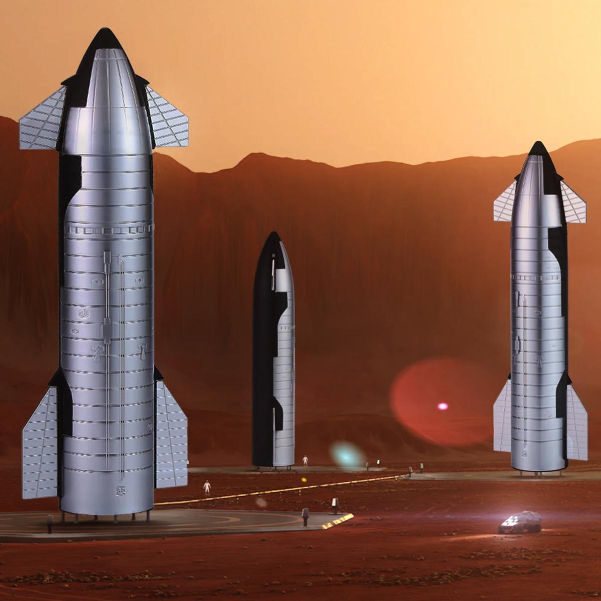 Foto 5 | Nave Starship  Mxeoz-001  1pza  1:144  Starshipsilver L  11x34xø6 Cm  Plástico  Plata