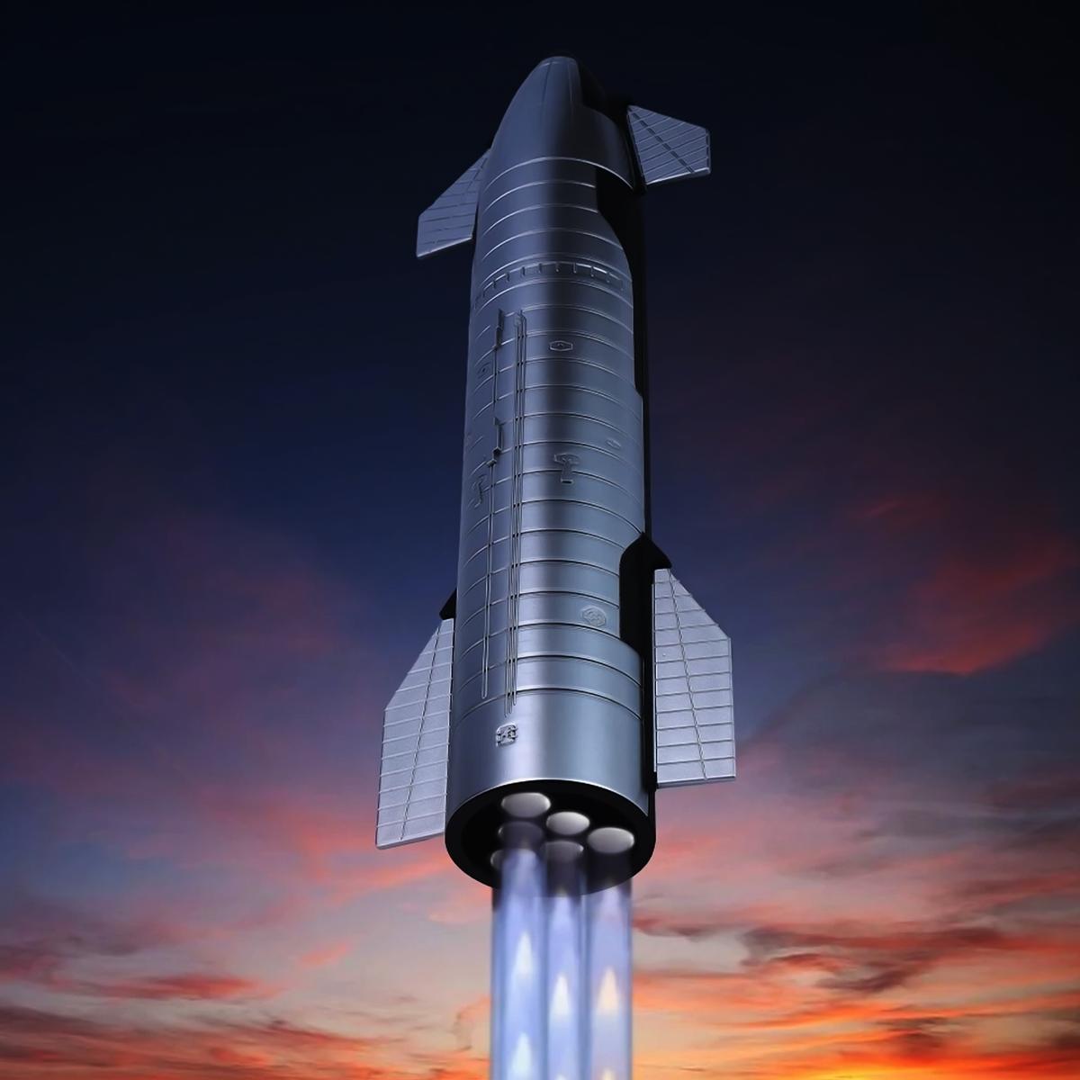 Foto 6 | Nave Starship  Mxeoz-001  1pza  1:144  Starshipsilver L  11x34xø6 Cm  Plástico  Plata