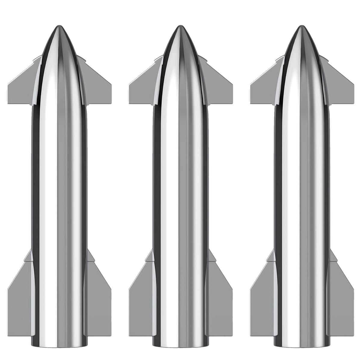 Foto 2 pulgar | Starship A Escala  Mxtas-003  3pzas  1 :200   Starship  8x25xø3cm  Plástico  Plata