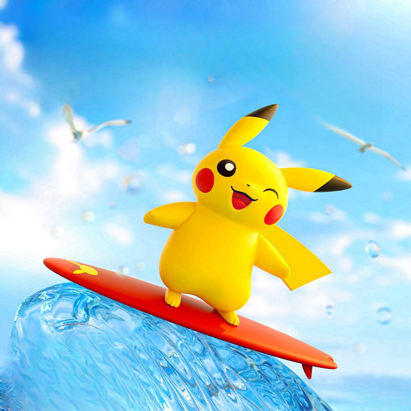 Foto 3 pulgar | Juguete Sanmu Pokémon Pikachu Surfing Cute - Venta Internacional