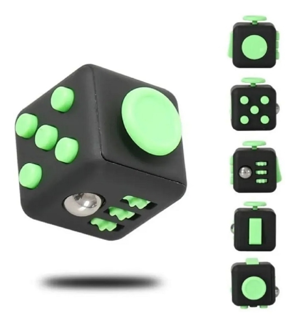 Foto 3 pulgar | Juguete Anti Estrés Fidget Cube Malubero color Verde con Gris